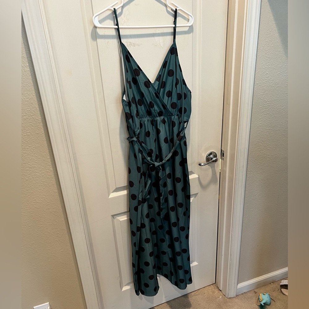 SHEIN curve 3xl Green Polka Dot Dress